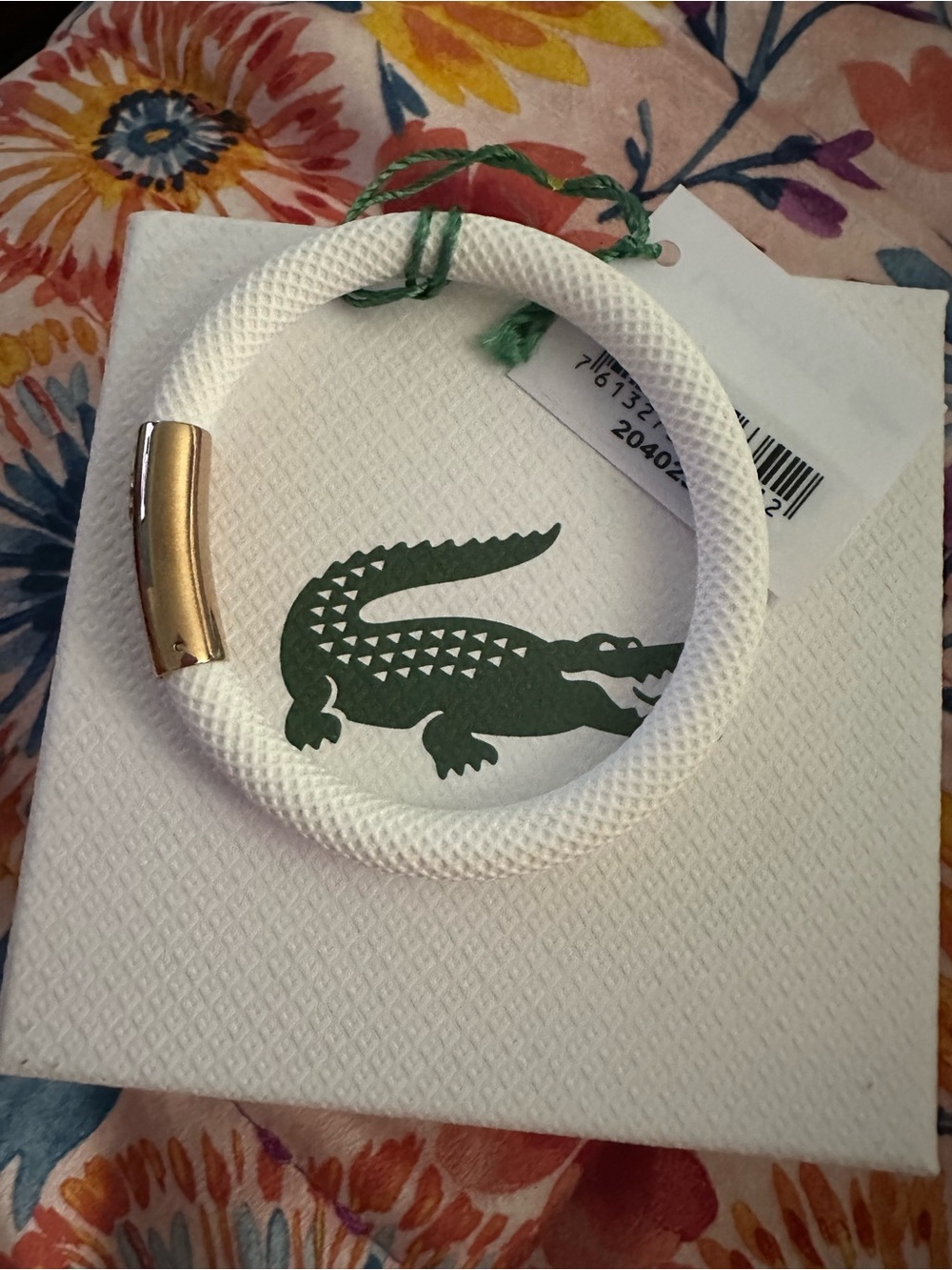 Lacoste White Mesh Bracelet with Gold-Tone Accent - Picture 4 of 5